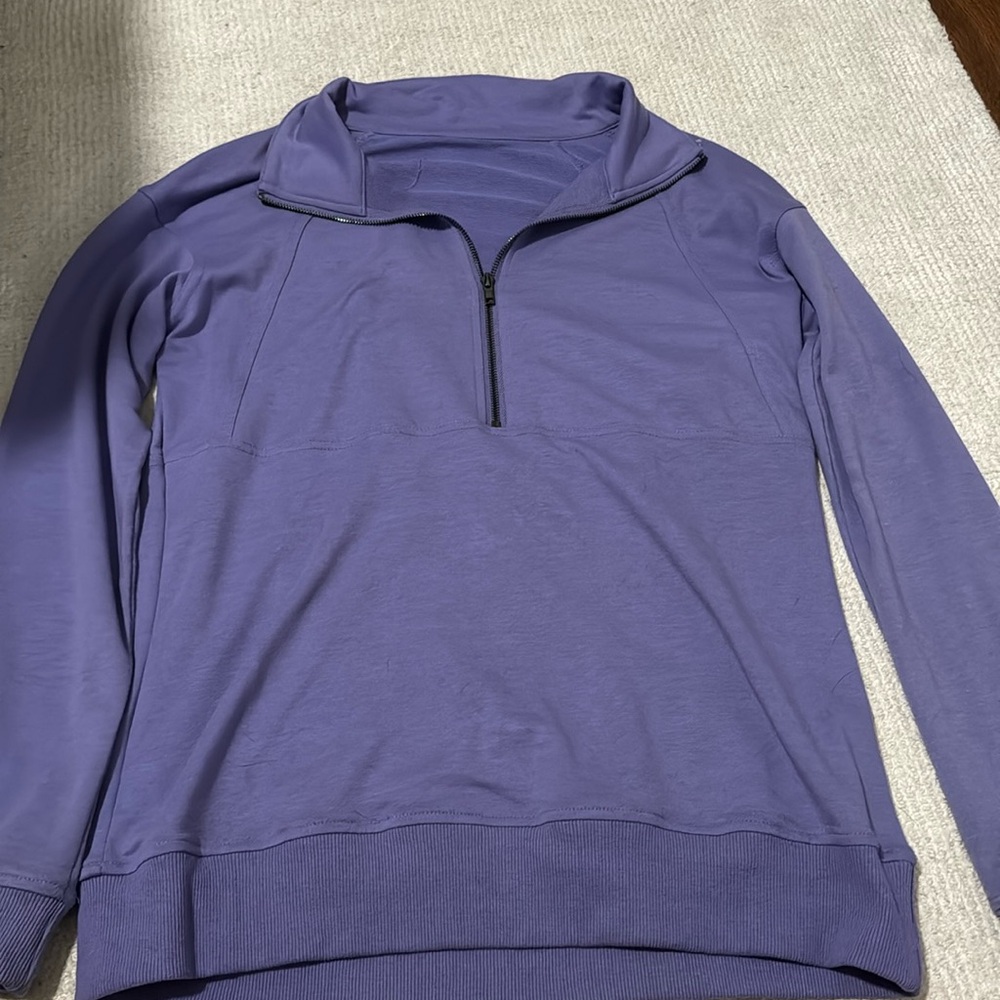 Amazon purple long sleeve quarter zip sweatshirt